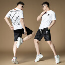 QXNX2024新款夏季短袖T恤短裤休闲运动套装男潮牌一套穿搭男装 白色 XL (140-160)斤