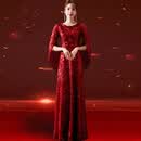 喜婆婆婚宴装2026新款结婚礼妈妈晚礼服裙高贵显瘦年轻洋气新中式 酒红色 2XL