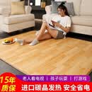 韩友顺韩国进口碳晶地暖垫电热地毯石墨烯发热加热地垫瑜伽地热床炕垫子 大气木纹中色（进口碳晶安全） 150*150cm（0-60档智能调节）