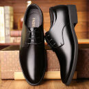 佐挲（ZUOSA）男士皮鞋正装韩版休闲春季新款英伦商务黑色结婚鞋青年男皮鞋 黑色 P69黑色 42