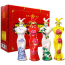 兴盛长山西汾阳杏花镇旗袍四大美女白酒礼盒装清香型53度500ml*4送礼酒 500ml*4瓶+手提礼盒