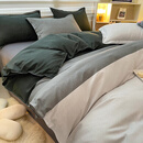 谷蝶床上四件套全棉纯棉100床品单人床笠被套学生宿舍床单被罩件套4 深灰色 空间 2.0m床单款(被套200x230cm)4件套