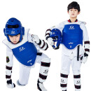 跆拳道护具儿童比赛型实战六件套训练套装1号男士蓝110-135cm