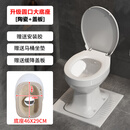 曼洛普陶瓷农村旱厕坐便器旱便马桶老年人免冲直通式蹲坑改座便器卫浴 二代圆口升级版+缓降盖板 其他/other