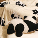野兽派（THE BEAST）熊猫嘭嘭二合一法兰绒暖香毯/抱枕汽车头枕腰靠车载靠枕
