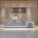 桃源现代公司酒店前台桌美容院接待台服装店收银台吧台桌店铺柜台 裂纹灰 400*60*100