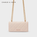 【生日礼物】CHARLES＆KEITH初秋CK6-10680924包包女包油画菱格钱包 Light Pink浅粉色 XS