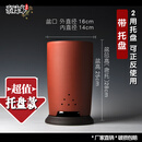 宜兴紫砂花盆 大号兰花专用盆高直筒透气原矿正宗带托盘客厅花盆 【 红色款 超值托盘 】 【请一定一定注意尺寸】