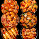海盈养 麻辣大海螺肉海鲜熟食即食罐装鲍螺肉香辣香螺钉猫眼螺老婆脚零食 海螺+八爪+生蚝+扇贝+蛤蜊+海兔