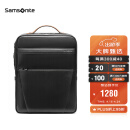 新秀丽（Samsonite）双肩包男士商务14英寸电脑包时尚牛皮革背包 TM0*001【黑色】