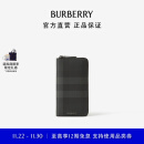 博柏利（BURBERRY）【秋季】格纹拼皮革全拉链长款钱夹