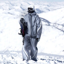 RAWRWAR新款滑雪服男女套装冬季保暖防风防水单双板男女3L雪服硬壳套装 扎染灰套装 XL /85-105kg