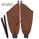 整张牛皮套袖电焊工护袖耐磨柔软防烫耐高温防火线男防护劳保袖套 60CM整皮毛面套袖松紧口1双 颜