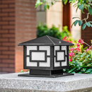 殊亚 柱头围墙灯方形家用大门灯户外门柱灯别墅庭院柱子灯墙头灯防水 40cm黑色铝材-接电款