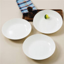 斯凯绨（Sky Top） 陶瓷盘子骨瓷深菜盘家用乔迁餐具纯白8英寸饭盘4件套装