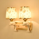 微伙壁灯床头灯北欧现代欧式简约创意led美式卧室客厅过道楼梯墙壁灯 010双头 配拉线开关-三色LED灯泡