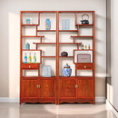 三匠名居红木家具非洲花梨（学名：刺猬紫檀）博古架实木多宝阁新中式客厅隔断柜置物展示架书架D 素面：长120*宽30*高198cm