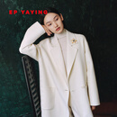 EP雅莹女装 100%纯羊绒白色双面毛呢大衣 商场同款8501A 白色 M