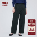 无印良品（MUJI）女式 弹力起毛 抽褶裤 休闲西裤长裤子春秋款 BE1P0C3A 深灰色 M(160/66A)