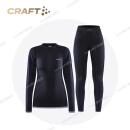 CRAFT运动保暖内衣裤男女红标3D Knit户外跑步滑雪透气打底套装 女款黑色套装 XS