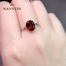 奈维斯汀品牌银石榴石戒指女手饰指环日韩时尚简约女520礼物 银白色