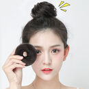 唐妮真发发圈可爱丸子头假发女盘发假发圈古风假发包发饰蓬松懒人发包 仿真发高温丝【直发圈】棕黑色