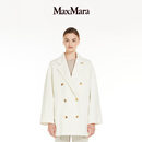 MAX MARA【经典礼遇】 女装羊毛羊绒廓形双排扣101801短款大衣1086023906 白色 34