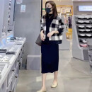 米珀莉新款针织连衣裙女秋装女装2023年小香风套装裙外套显瘦长袖打底裙 三件套套装（外套+打底上衣+半身裙） 均码
