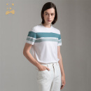 CANUDILO/卡奴迪路 男装针织套头短袖T恤休闲条纹男 6132302-846 浅绿 L /50