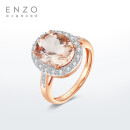 ENZO珠宝首饰18K金摩根石钻石戒指女母亲节礼物 18K金多彩宝石戒指 11号