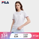 斐乐（FILA）官方女子编织衫2023春季新款时尚简约休闲短袖圆领上衣 标准白-WT 160/80A/S