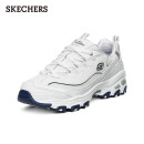 斯凯奇（Skechers）女鞋小白熊女士休闲鞋子厚底增高百搭运动软底老爹鞋女99999863 白色/海军蓝色/WNV 37