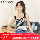 lagogo拉谷谷黑白条纹针织吊带小背心上衣女2024春夏新款内搭甜美 黑白（WV） 155/S/36