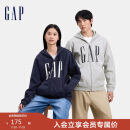 GAP男女装2024秋季新款印花字母logo抓绒连帽卫衣休闲外套660128