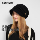 卡蒙（Kenmont）纯色后托绵羊毛鸭舌贝雷帽女显脸小秋冬英伦百搭八角帽km-5253