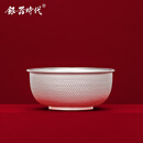 银器时代银碗999纯银锤纹银饭碗食用级银餐具家用双层中式银汤碗 小款200克+证书+220毫升 10.5cm-11.8cm