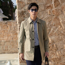 雅戈尔（YOUNGOR）风衣男翻领单风衣锦纶耐穿舒适透气男士上衣外套 卡其 L 175/96A