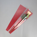 单面透明单面磨砂防水diy单支玫瑰包装花束单支鲜花包装袋 【红色磨砂】50张/包送两米丝带