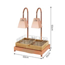 宾兰提【可打印logo】自助餐保温灯酒店自助餐食品木框保温灯早餐台摆台 双头头方罩保温灯+木框组合