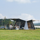 牧高笛（MOBIGARDEN）假日山居10.9帐篷 户外露营黑胶防晒速开帐篷 NX23661017 晨雾白