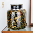 斑锡·龙大漆锡罐中号纯锡茶叶罐双盖密封存茶罐然清无念手工漆器 然清茶仓-漂流漆
