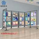速橡优折叠网格展示架画展绘画书法作品展示架铁艺网格挂架可移动铁网架 黑单片1.2米宽*2米高【四片连接】