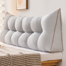 斯丽凯床头靠垫软包榻榻米床上长靠枕护腰床靠背垫床头柜大靠背三角卧室 经典-浅灰色 长120*高50*厚15cm