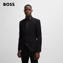 BOSS【父亲节礼物】男士弹力羊毛修身西装套装 001-黑色 L (50A)