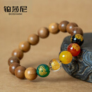铂莎尼金丝楠木五路财神手串手珠文玩佛珠盘玩转运珠男女情侣款节日礼物
