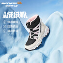 Skechers斯凯奇儿童绒绒靴雪地靴保暖男童棉鞋防寒加绒高帮女童靴660092L 女童/白色/黑色/粉红色/WBPK 35