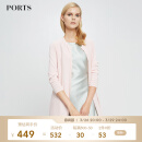 PORTS宝姿 秋冬新款时尚女装简约直身长款开衫LV8K017PKE004 PINK DOGWOOD M/L