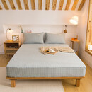 南极人（NanJiren） 家纺床笠单件纯棉床单床罩可以配全棉多件套防滑床单加厚加高薄款床垫保护套 全棉水洗棉-浅蓝小格 床笠1.5X2.0米高25cm