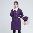 郗德鑫新款时尚罩衣成人男女长袖围裙中长款透气居家工作服劳保大褂定制 紫色（升级松紧袖） L大码
