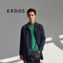ERDOS 休闲翻领外套加厚保暖时尚男毛呢大衣 藏蓝 XL 180/100A